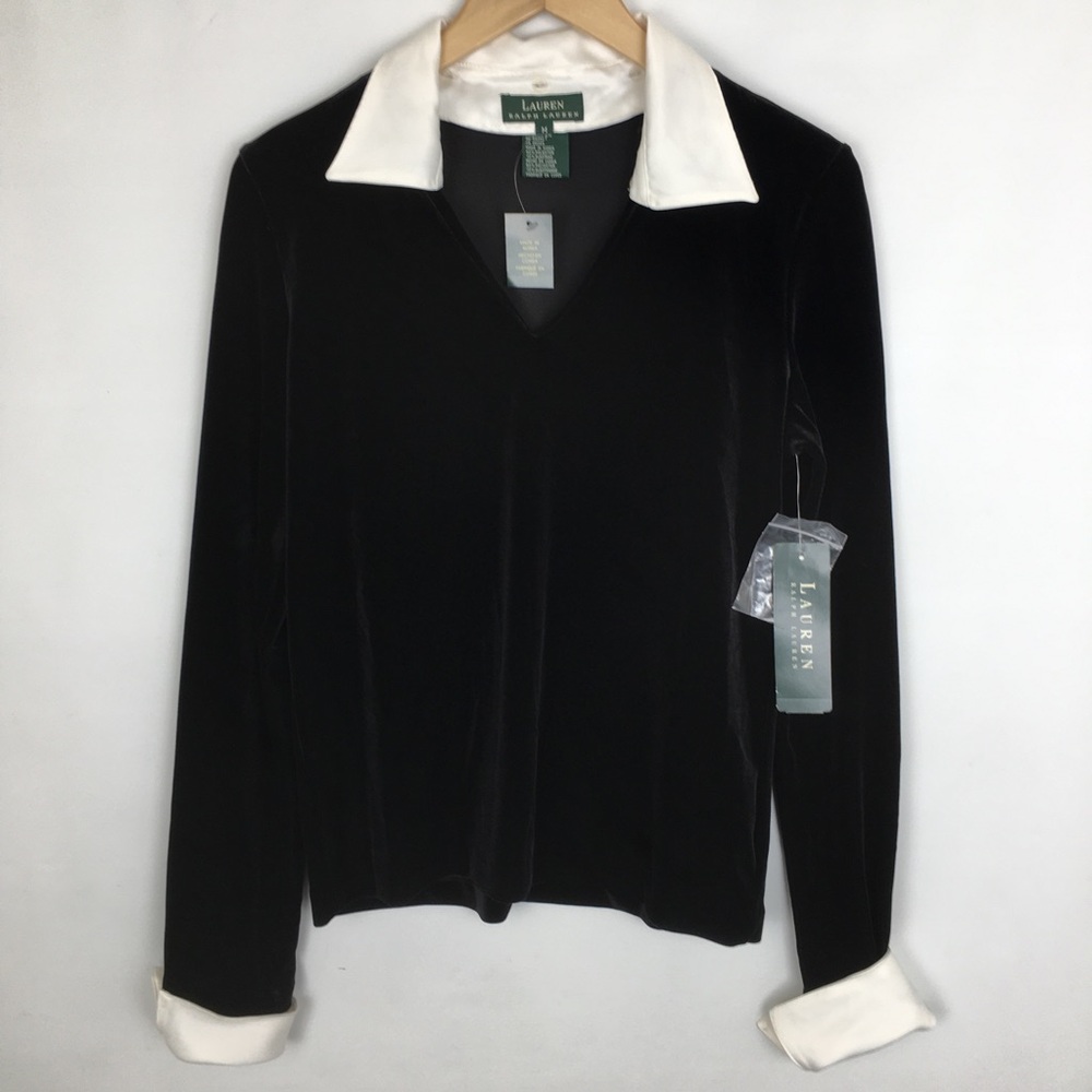 Used - no tags!! Lauren Ralph Lauren Black and White Top